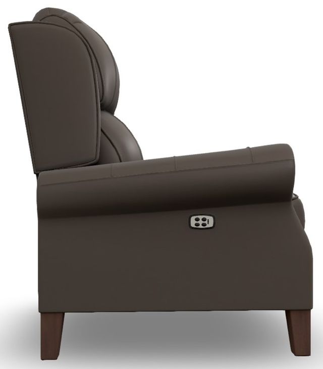 Best® Home Furnishings Customizable Joanna Leather Power High Leg Recliner with Power Tilt Headrest and Dark Walnut Legs-2
