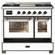 Ilve® Majestic III 40" White Pro Style Dual Fuel Natural Gas Range with Triple Glass Door and Burnished Trim-2