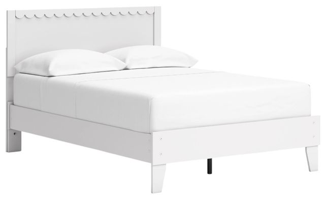 Signature Design by Ashley® Hallityn Matte White Full Panel Platform Bed-0