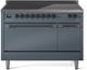 Ilve® Nostalgie II Series 48" Blue Grey Pro Style Induction Range-0