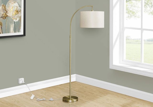 Monarch Specialties Inc. Gold Downrod Floor Lamp-2