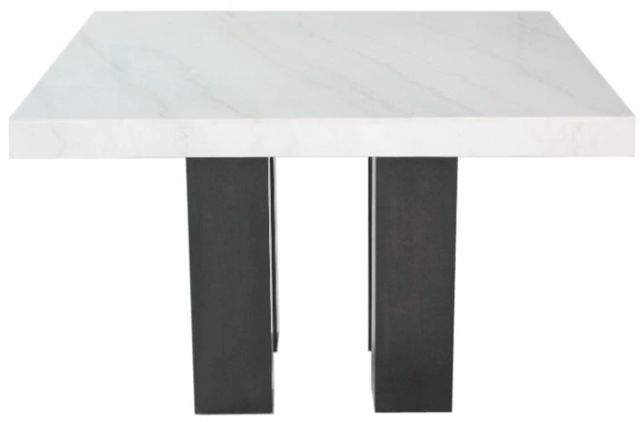 Steve Silver Co. Camila White Square Dining Table with Ebony Base-2