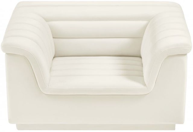 Meridian Furniture Cascade Cream Velvet Fabric Chair-1