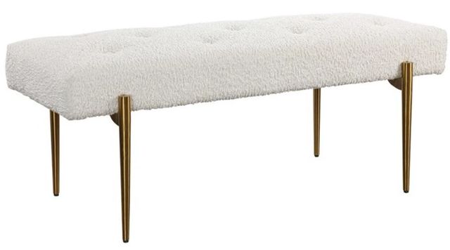 Uttermost® Olivier White Faux Shearling Bench-0