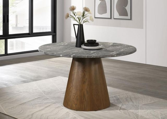 Coaster® Franklin Gray/Dark Oak Round Dining Table-4