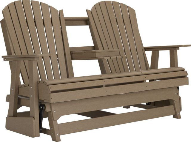 Signature Design by Ashley® Hyland Wave Driftwood Outdoor Plastic Glider Loveseat