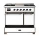 Ilve® Majestic III 40" White Pro Style Dual Fuel Liquid Propane Range with Solid Door and Burnished Trim-1