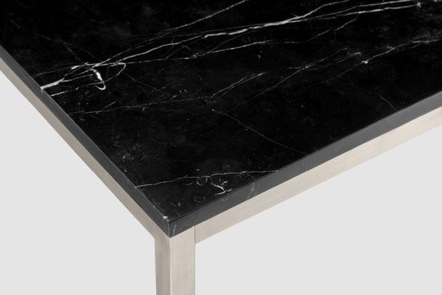 Magnussen Home® Kira Black Marble Sofa Table with Brushed Nickel Base-3