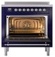 Ilve® Nostalgie II Noblesse 36'' Midnight Blue Pro Style Induction Range with Chrome Trim-1