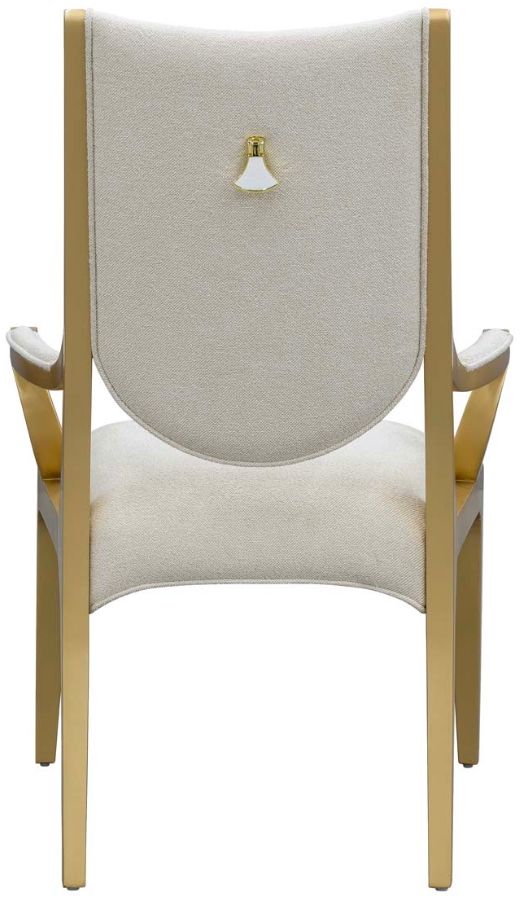 Michael Amini® Scotts Square Light Champagne Dining Arm Chair-4