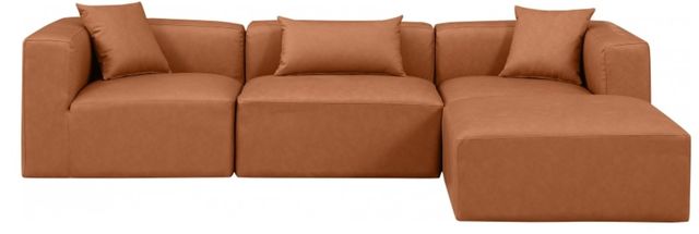 Meridian Furniture Cube 4-Piece Cognac Upholstered Modular Sectional-1