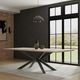 Parker House® Crossings Monaco Weathered Blanc Rectangular Dining Table with Black Base -1