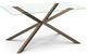 Amisco Customizable Asterisk Glass Top  Rectangular 36' Table with Metal Stand-0