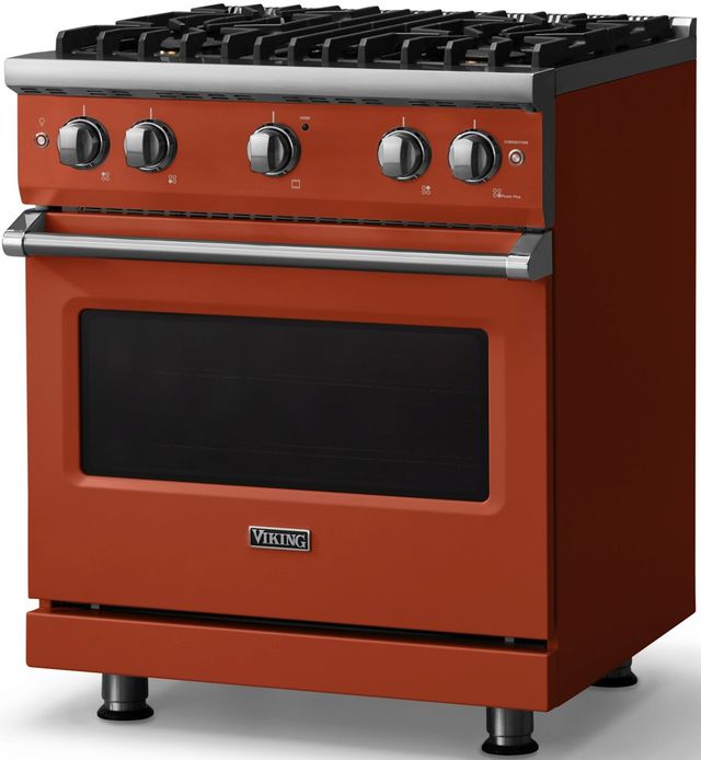 Viking® 5 Series 30" Spiced Cider Pro Style Gas (LP) Range with Polished Chrome Trim-2
