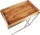 Riverside Furniture Finley Brown Side Table with Stainless Steel Metal Base-1