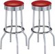 Coaster® Theodore 2-Piece Red/Chrome Soda Fountain Bar Stools-0