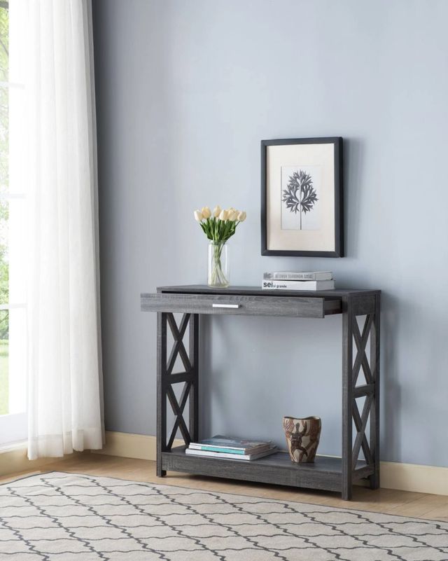 Brassex Inc. Distressed Grey Console Table-2