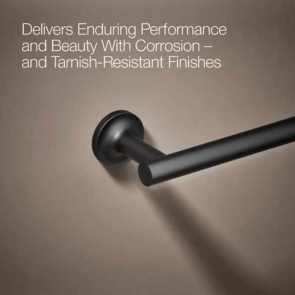 KOHLER® Purist® Matte Black 30" Towel Bar-4