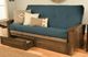 Kodiak Furniture Washington Suede Navy/Rustic Walnut Full Storage Futon with Mattress-1