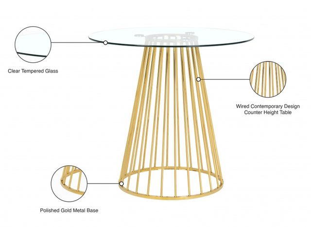 Meridian Furniture Gio Gold Counter Height Table-2