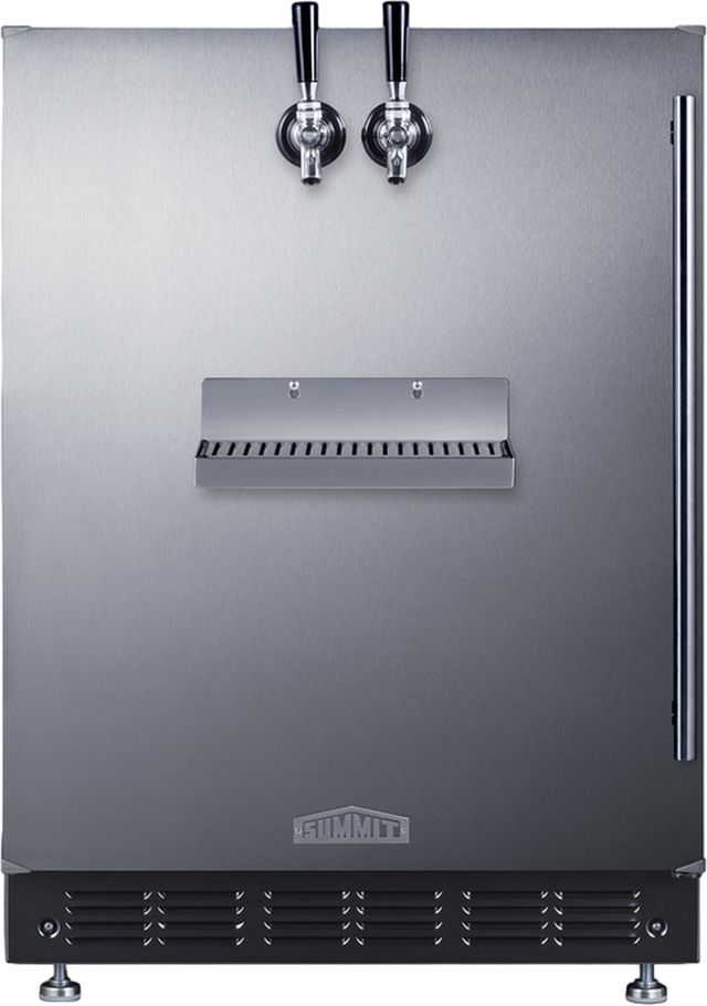 Summit® 5.3 Cu. Ft. Black/Stainless Steel Built-In Beer Kegerator-1