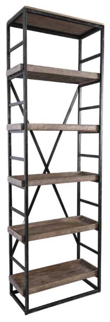Classic Home Evan Black/Olive Brown Single Bookshelf-0