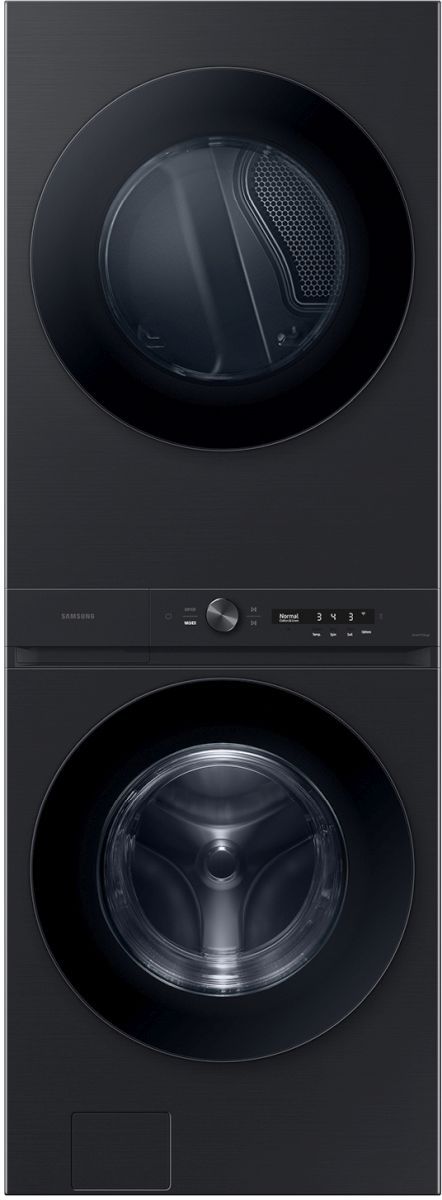 Samsung Bespoke 4.6 Cu. Ft. Washer, 7.6 Cu. Ft. Dryer Brushed Black Stack Laundry