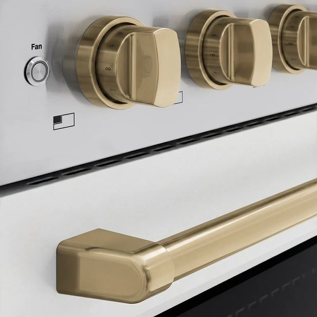 ZLINE Autograph Edition Paramount 30" Stainless Steel Pro Style Induction Range with White Matte Door and Champagne Bronze Accents-3