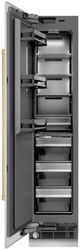 ZLINE Autograph Edition 18 in. 8.6 Cu. Ft. Left Hinge Column Freezer in Satin Stainless Steel with Graphite Gray Interior and Champagne Bronze Accents-1
