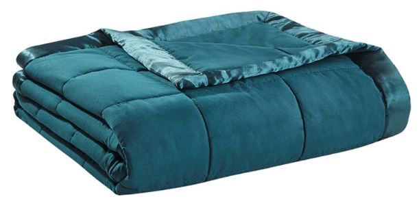 Olliix by Madison Park Windom Teal King All Season Microfiber Down Alternative Blanket with 3M Scotchgard-0