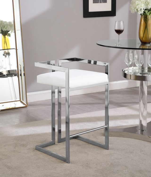 Meridian Furniture Ezra White Faux Leather Counter Stool-3