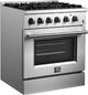 FORNO® Marco 30" Stainless Steel Pro Style Dual Fuel Range-1