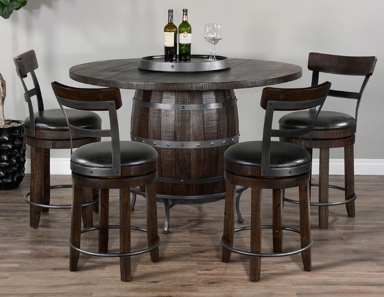 American Wholesale Furniture Farmstead 5 Piece Dark Brown Pub Dining Set Midwest Clearance Center St. Louis area