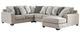 Benchcraft® Ardsley 2-Piece Chocolate Sectional with Ottoman-1