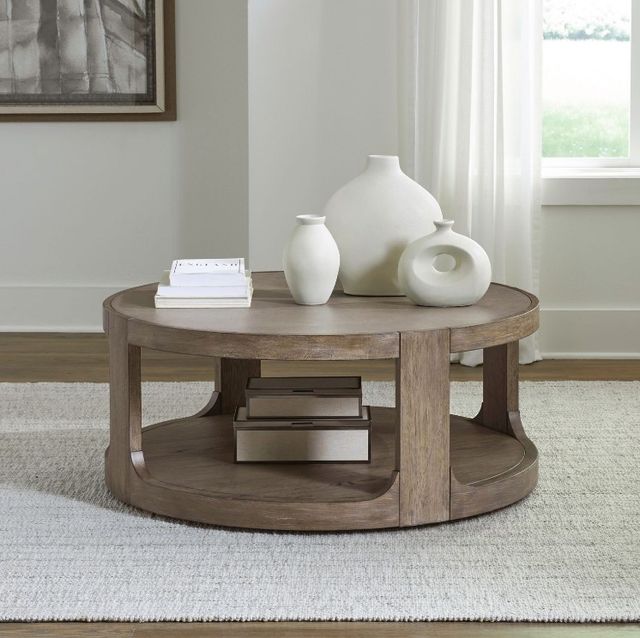Liberty Furniture South Bend Burnished Clay Round Cocktail Table-1