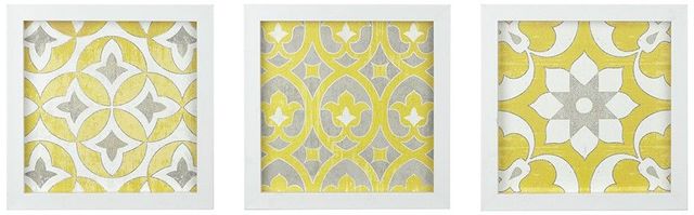 Olliix by Madison Park Yellow Set of 3 Tuscan Tiles Framed Gel Coated Paper Prints-0