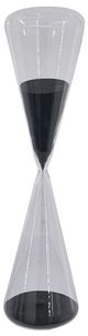 A & B Home Clear/Black Triangular Hourglass-0