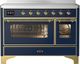 Ilve® Majestic III 48" Midnight Blue Pro Style Induction Range with Triple Glass Door and Brass Trim-0