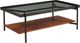 Riverside Furniture Lennox Black Cocktail Table with Rosewood Base-0