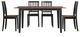 Steve Silver Co. Joplin 5-Piece Walnut Dining Set with Ebony Base-0