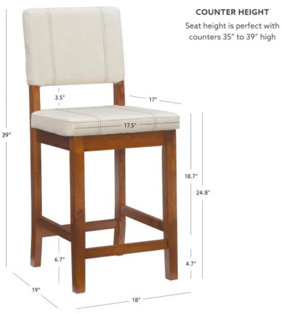 Linon Milano Cream Counter Stool-2