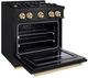 ZLINE Classic Autograph Edition 30" Black Stainless Steel Pro Style Gas Range with Polished Gold Accents-3