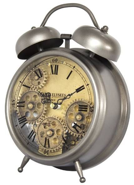 YHD Antique Brass/Gunpowder Table Clock-2