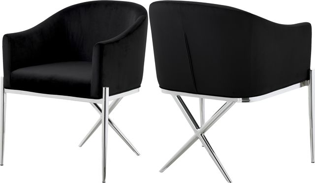 Meridian Furniture Xavier Black/Chrome Velvet Dining Chair-3