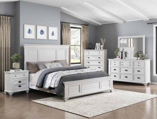 Homelegance® Mackinac White Eastern King Panel Bed-1
