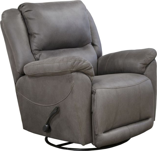 Catnapper® Cole Charcoal Chaise Swivel Glider Recliner-0