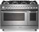 Verona® Ultima 48" Stainless Steel Double Oven Freestanding Gas Range with 6 Brass Burners-0