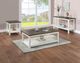 Crown Mark Dakota Brown End Table with White Base-1