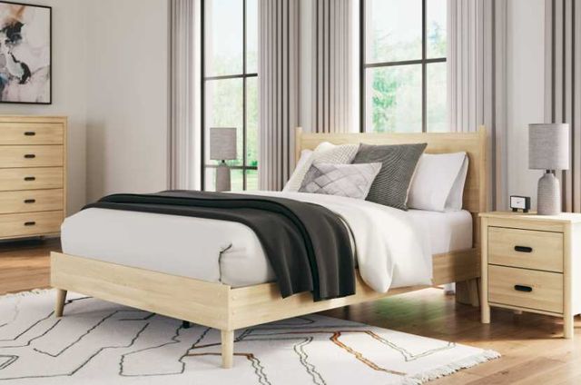 Signature Design by Ashley® Cabinella Tan Queen Platform Panel Bed-4