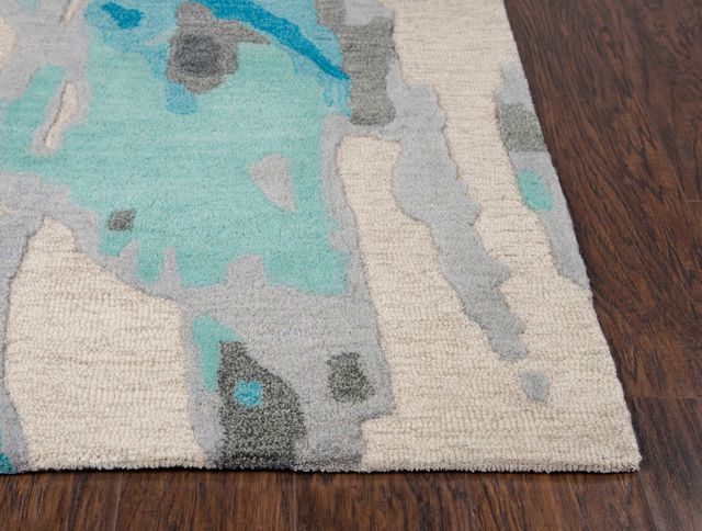 Rizzy Home Connie Post Beige/Blue 18" Round Rug-2